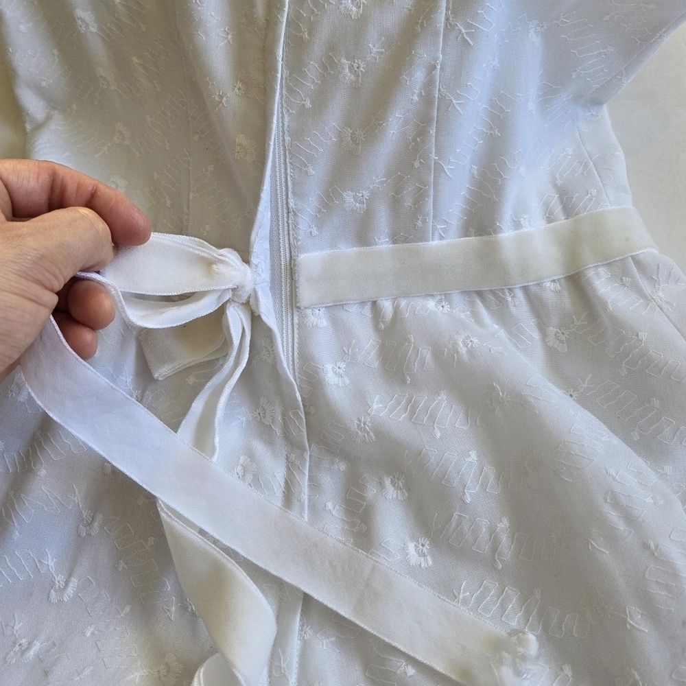 White Ruffled Prairie Dress - Picture 8 of 14